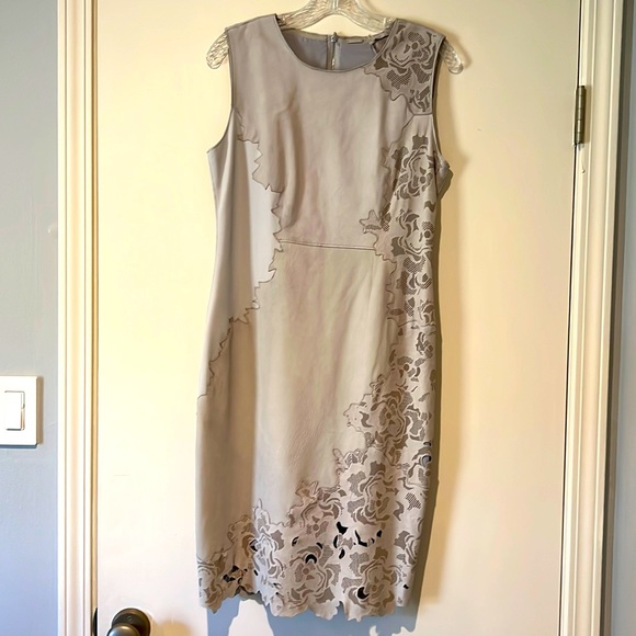 elie tahari leather dress